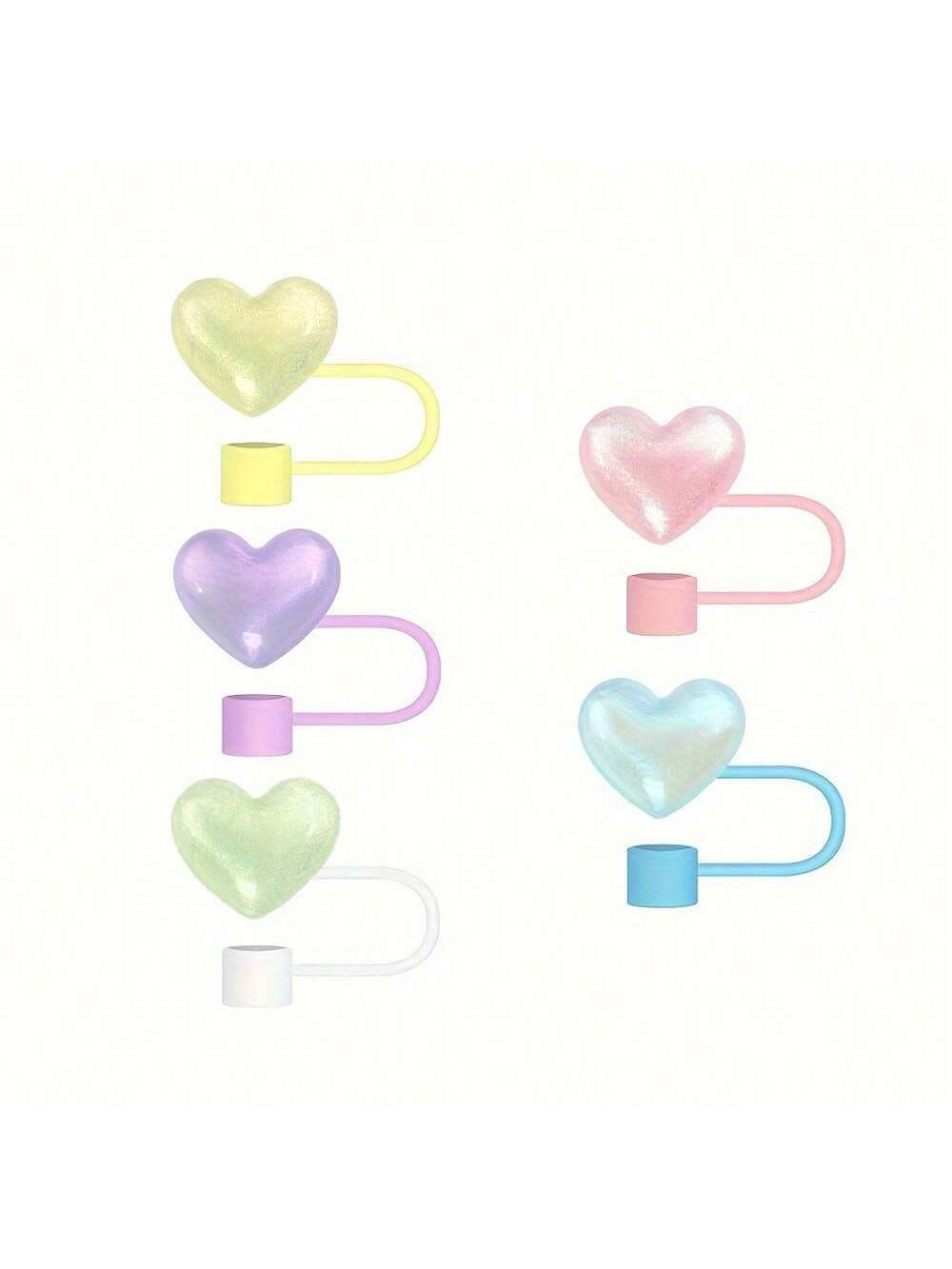 Mini Heart Straw Cover