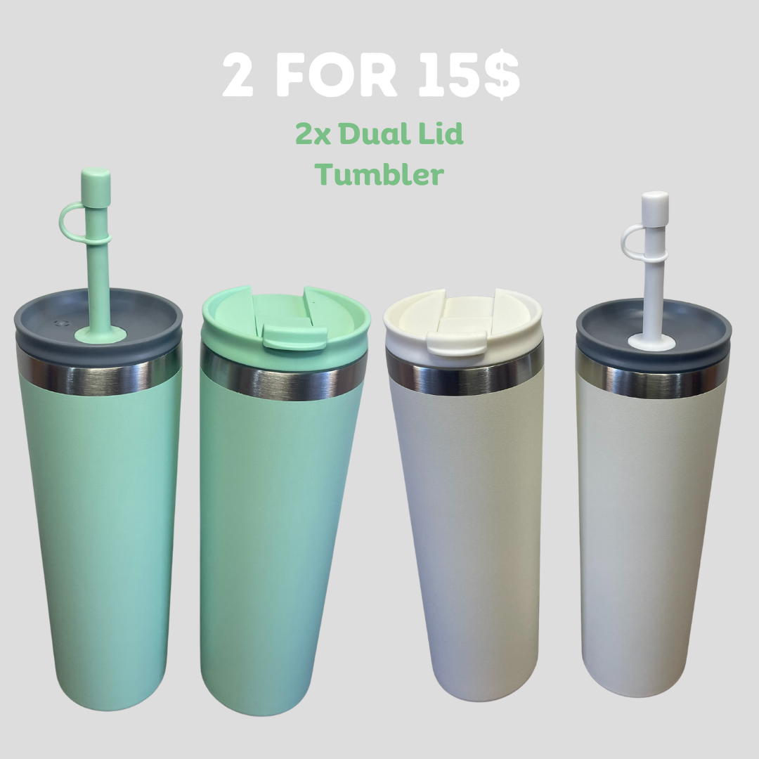 2 for 15 - Dual Lid Tumbler