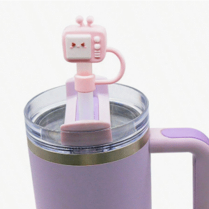 Pink TV Straw Cover
